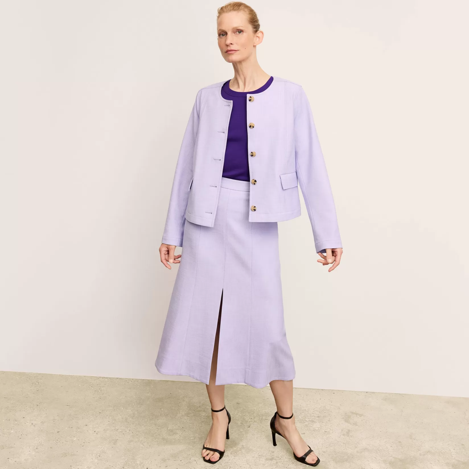 Skirts | M.M.LaFleur The Eva Skirt - Stretch Tweed Lilac/Ivory