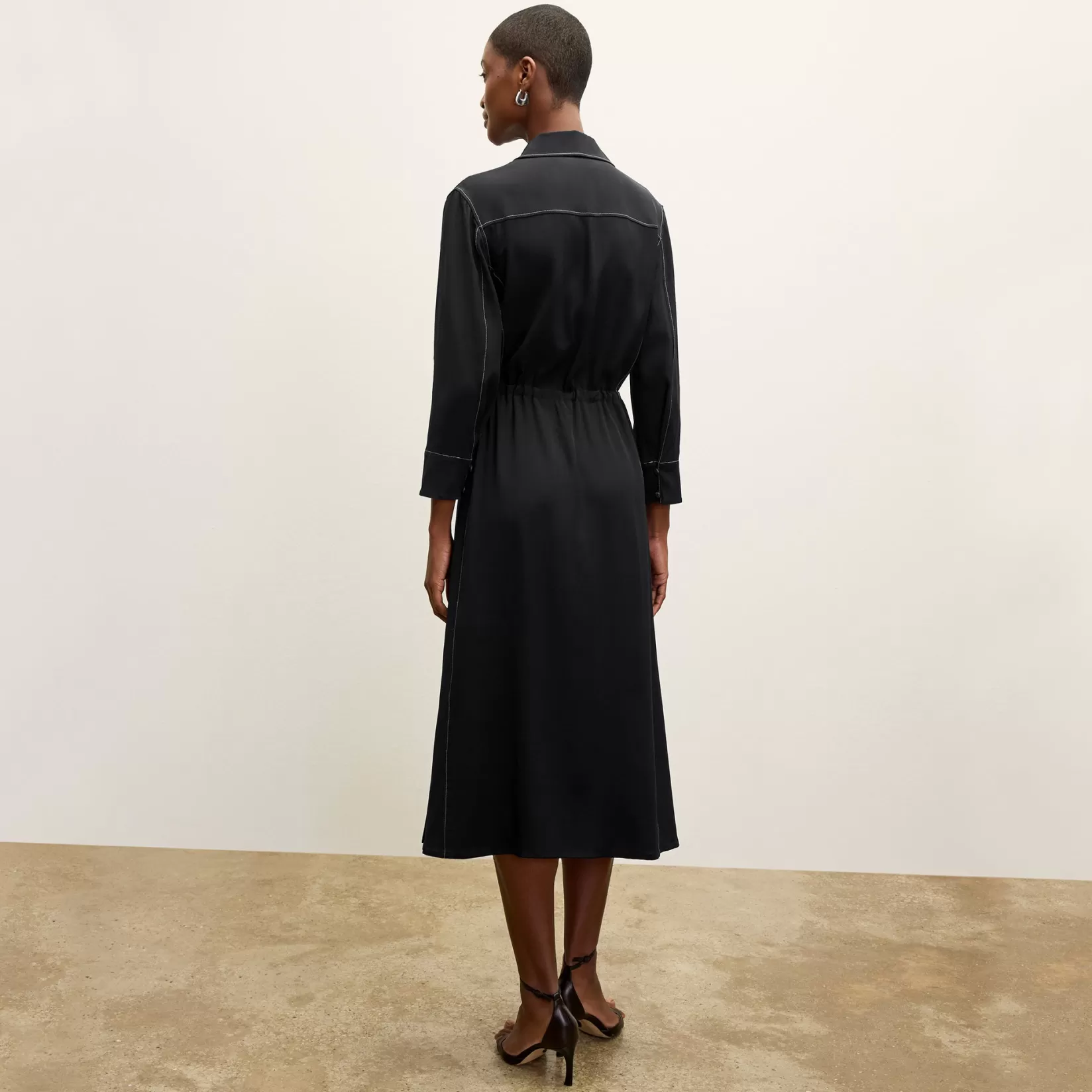 Dresses | M.M.LaFleur The Pepper Dress - Washable Silk Top Stitch BlackwithTopstitch